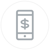 Icon of money on a phone
