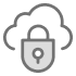 Icon illustration of a cloud and padlock